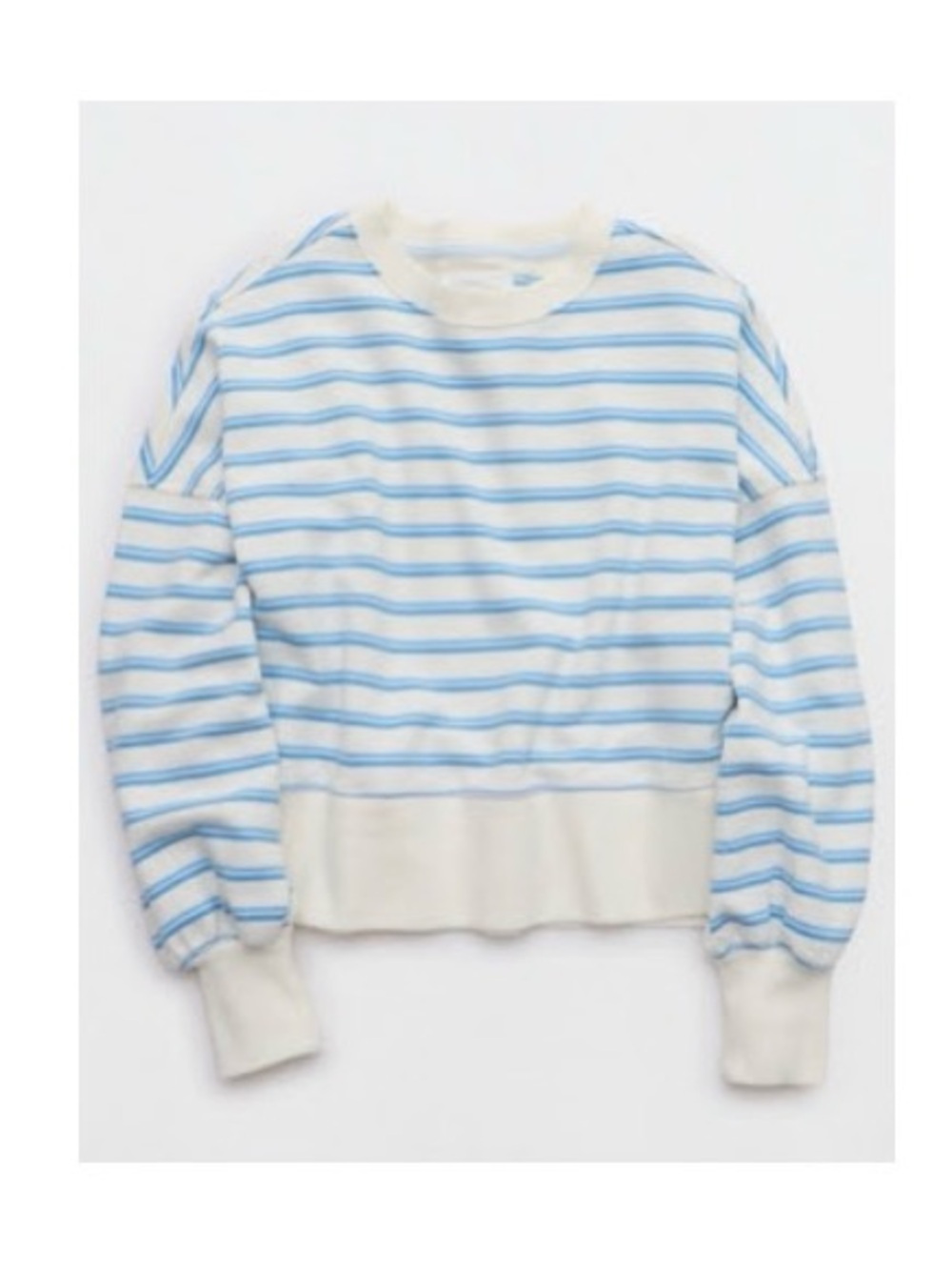 Aerie Classic Crew Sweatshirt - Eyelet Blue - Size M NWT!